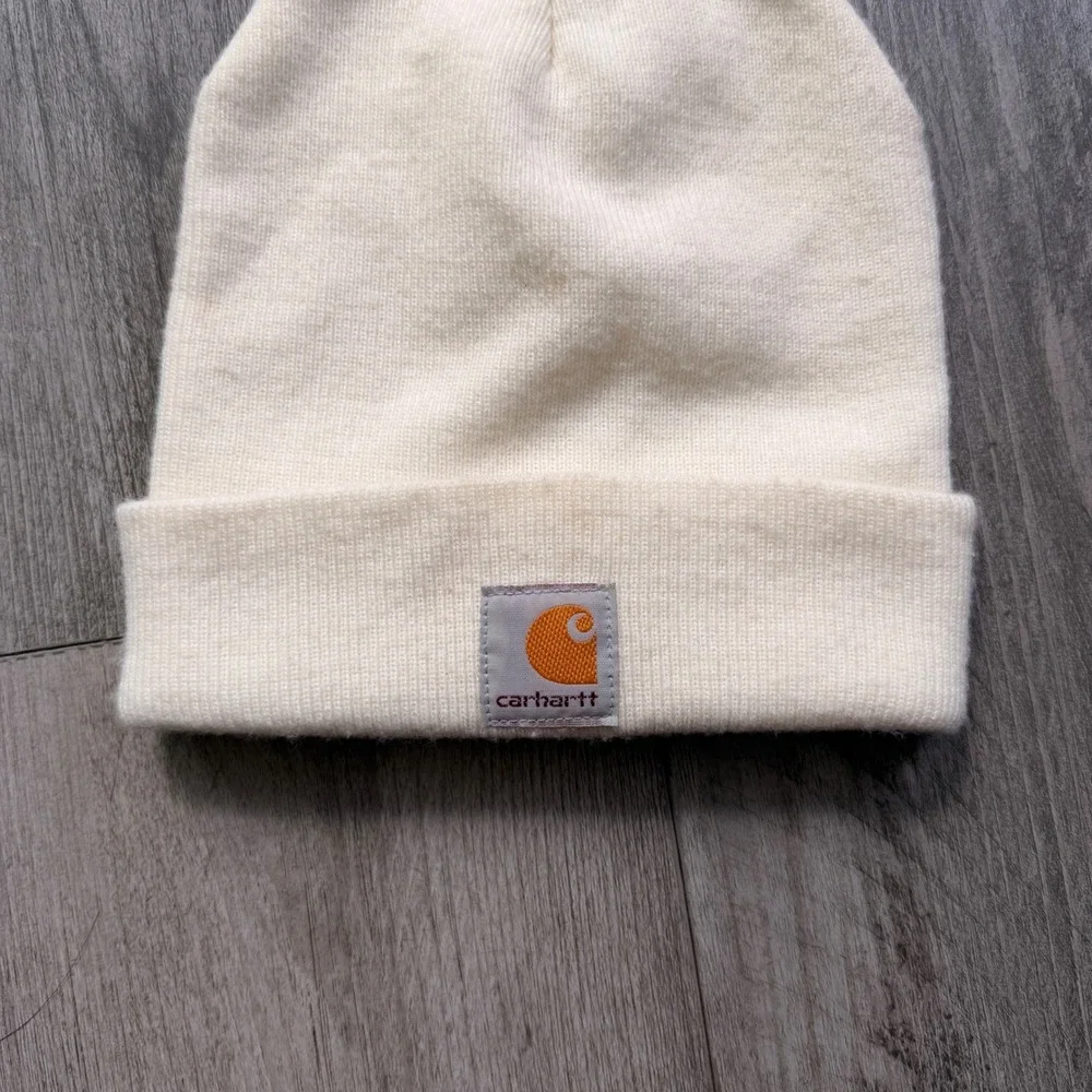 Carhartt Kids Youth Beanie One Size Cream White C Patch Hat